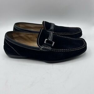 Mens Faconnable Black Driving Shoe Moccassins Loafers Size 9M 1295 Made in Italy